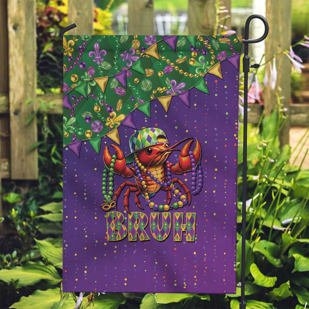 Funny Crawfish Carnival Garden Flag It's Mardi Gras Bruh - Wonder Print Shop