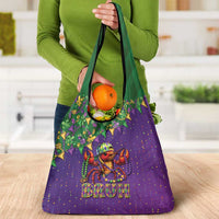 Funny Crawfish Carnival Grocery Bag It's Mardi Gras Bruh - Wonder Print Shop
