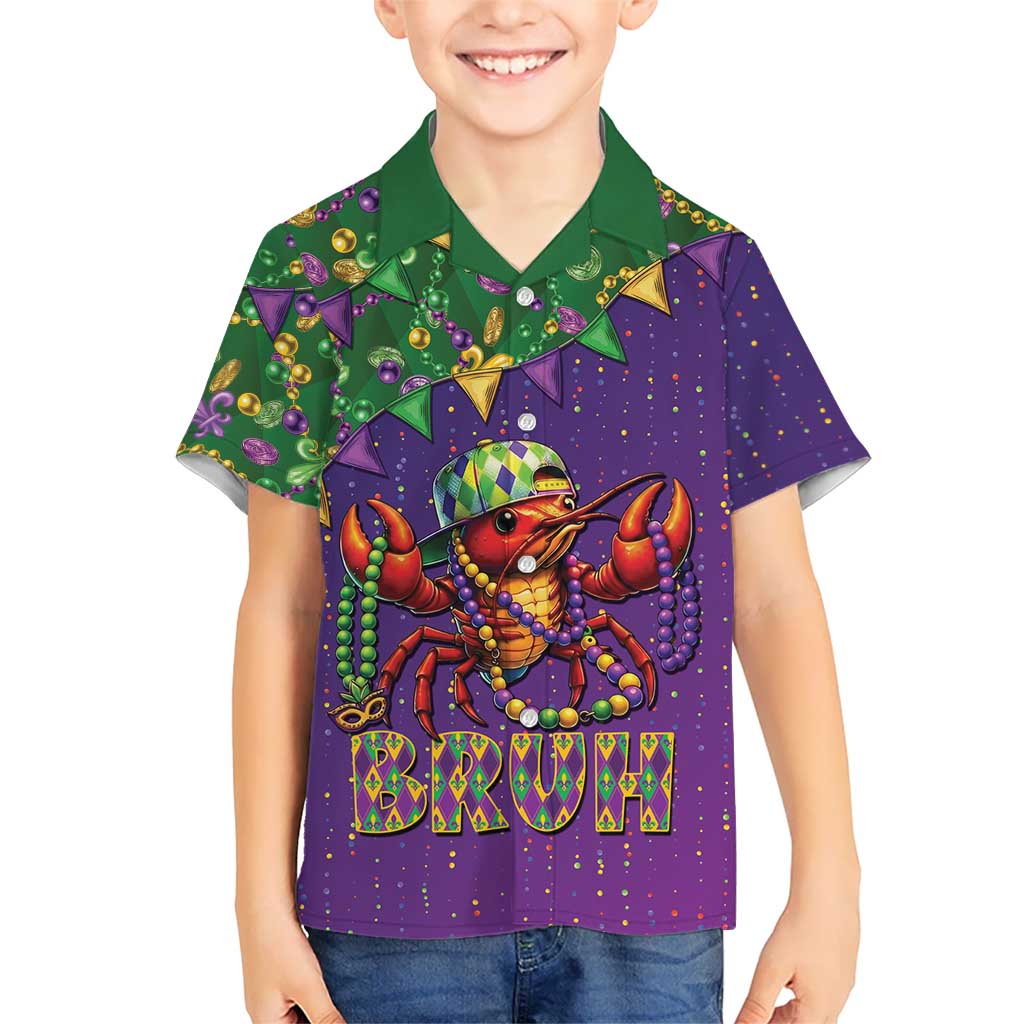 Funny Crawfish Carnival Hawaiian Shirt It's Mardi Gras Bruh - Wonder Print Shop