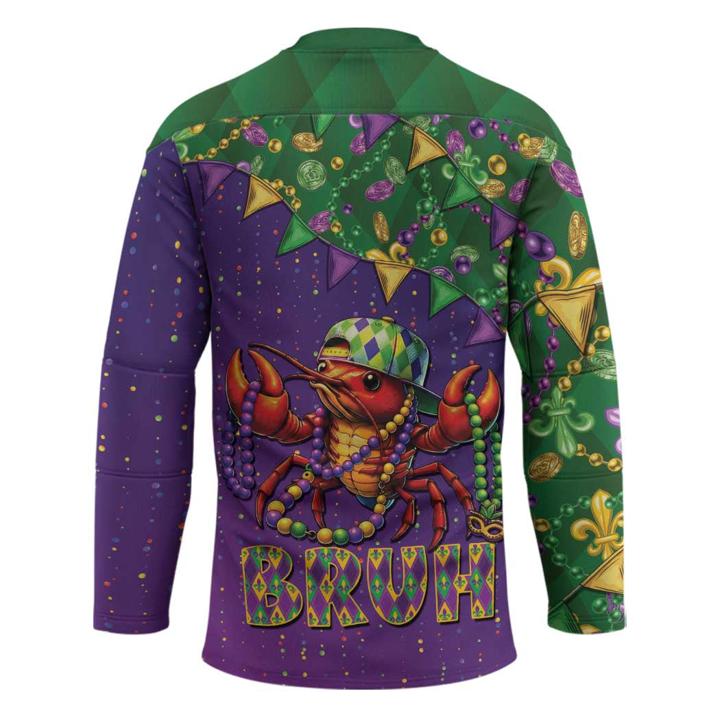 Funny Crawfish Carnival Hockey Jersey It's Mardi Gras Bruh - Wonder Print Shop