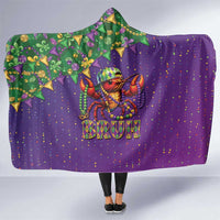 Funny Crawfish Carnival Hooded Blanket It's Mardi Gras Bruh - Wonder Print Shop