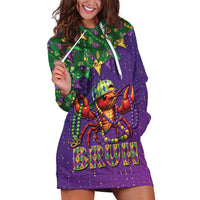 Funny Crawfish Carnival Hoodie Dress It's Mardi Gras Bruh - Wonder Print Shop