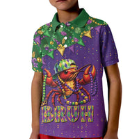 Funny Crawfish Carnival Kid Polo Shirt It's Mardi Gras Bruh - Wonder Print Shop