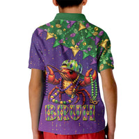 Funny Crawfish Carnival Kid Polo Shirt It's Mardi Gras Bruh - Wonder Print Shop