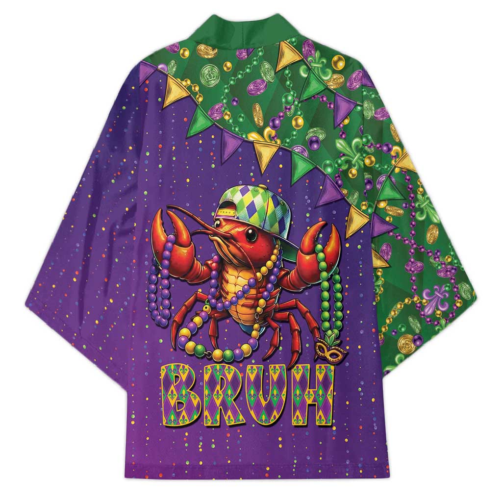 Funny Crawfish Carnival Kimono It's Mardi Gras Bruh - Wonder Print Shop