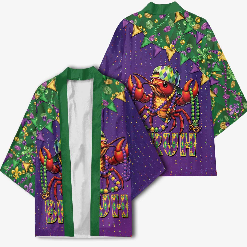 Funny Crawfish Carnival Kimono It's Mardi Gras Bruh - Wonder Print Shop