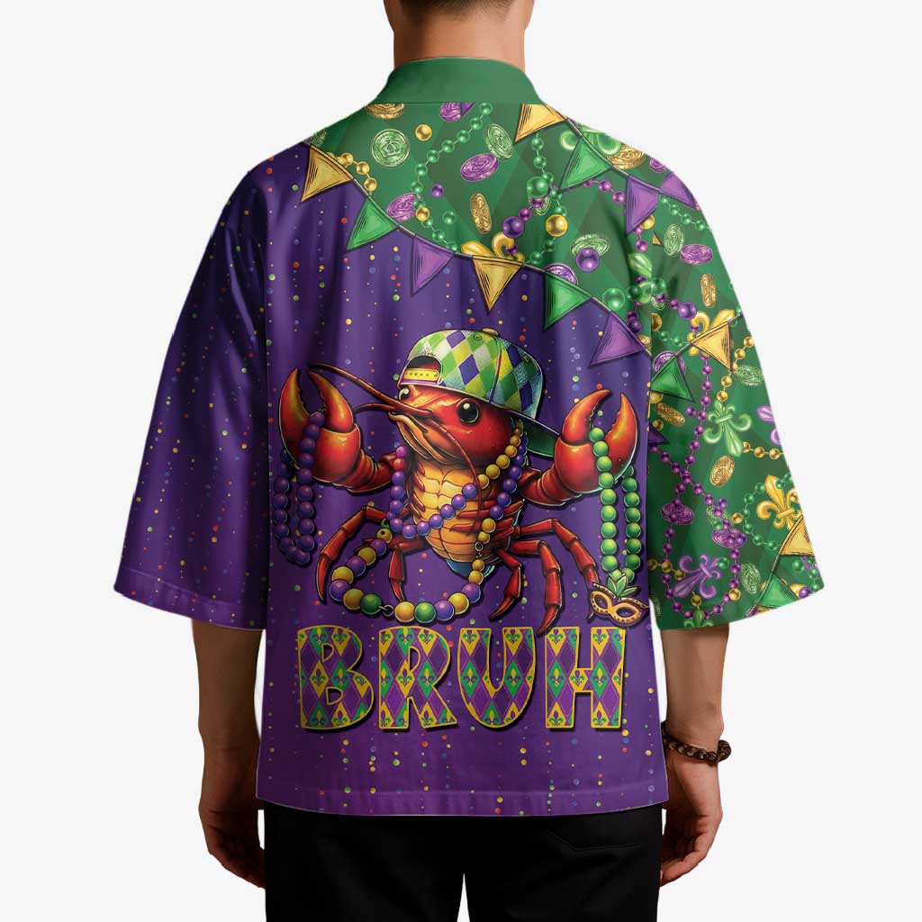 Funny Crawfish Carnival Kimono It's Mardi Gras Bruh - Wonder Print Shop