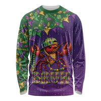 Funny Crawfish Carnival Long Sleeve Shirt It's Mardi Gras Bruh - Wonder Print Shop