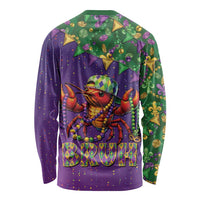 Funny Crawfish Carnival Long Sleeve Shirt It's Mardi Gras Bruh - Wonder Print Shop