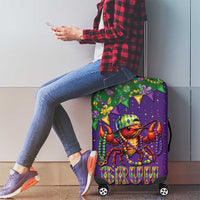 Funny Crawfish Carnival Luggage Cover It's Mardi Gras Bruh - Wonder Print Shop