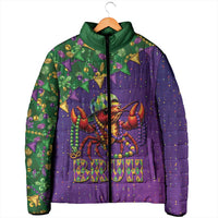 Funny Crawfish Carnival Padded Jacket It's Mardi Gras Bruh - Wonder Print Shop