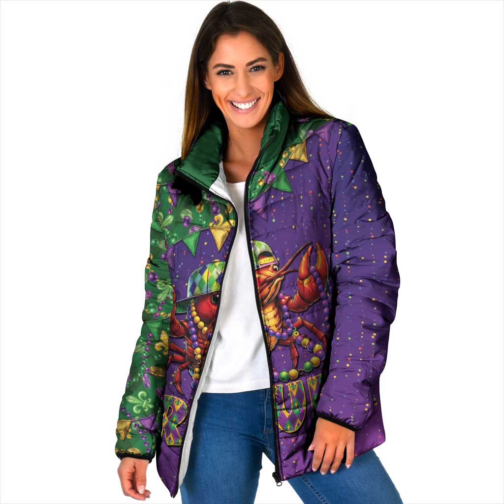 Funny Crawfish Carnival Padded Jacket It's Mardi Gras Bruh - Wonder Print Shop
