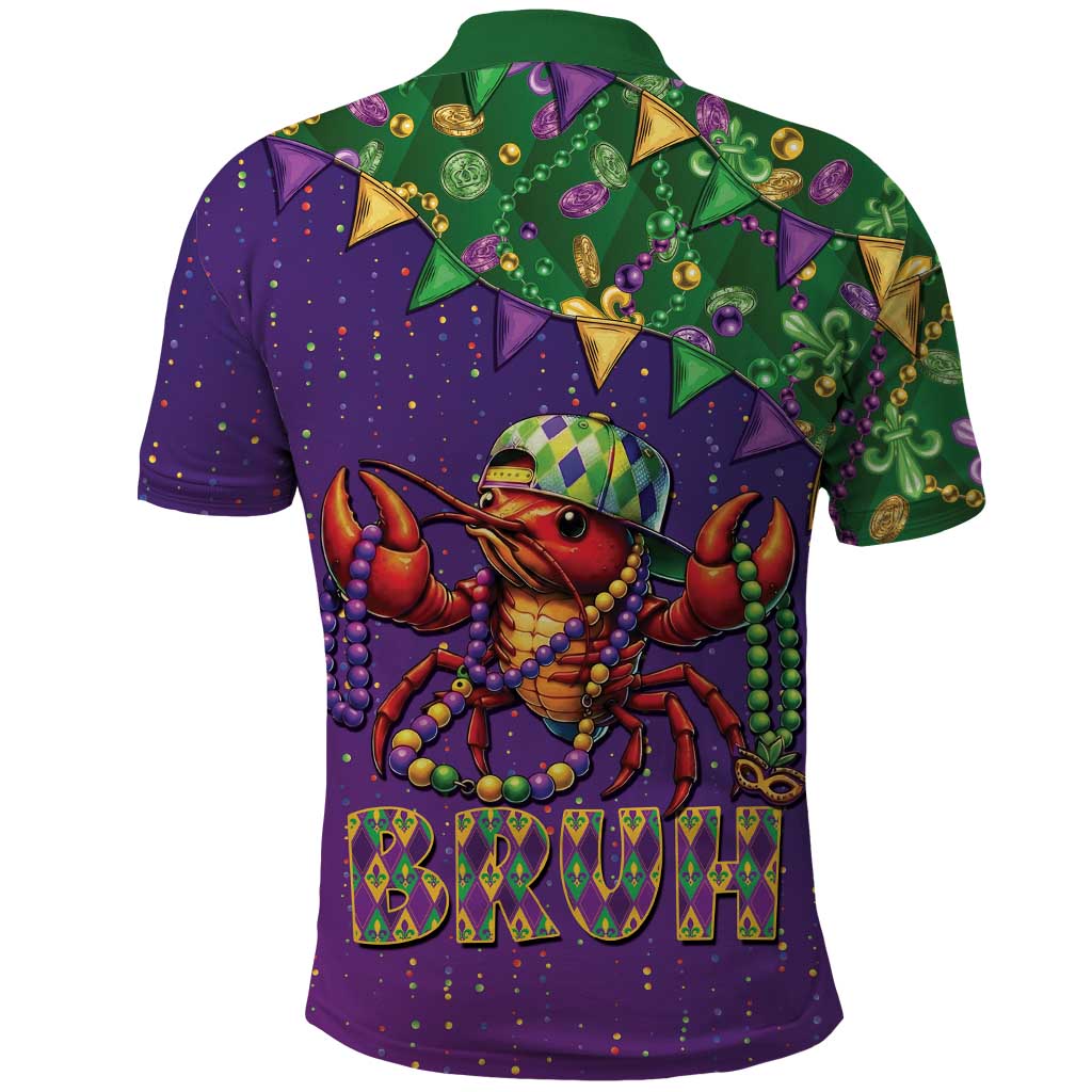Funny Crawfish Carnival Polo Shirt It's Mardi Gras Bruh - Wonder Print Shop