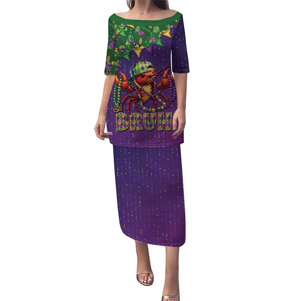 Funny Crawfish Carnival Puletasi It's Mardi Gras Bruh - Wonder Print Shop