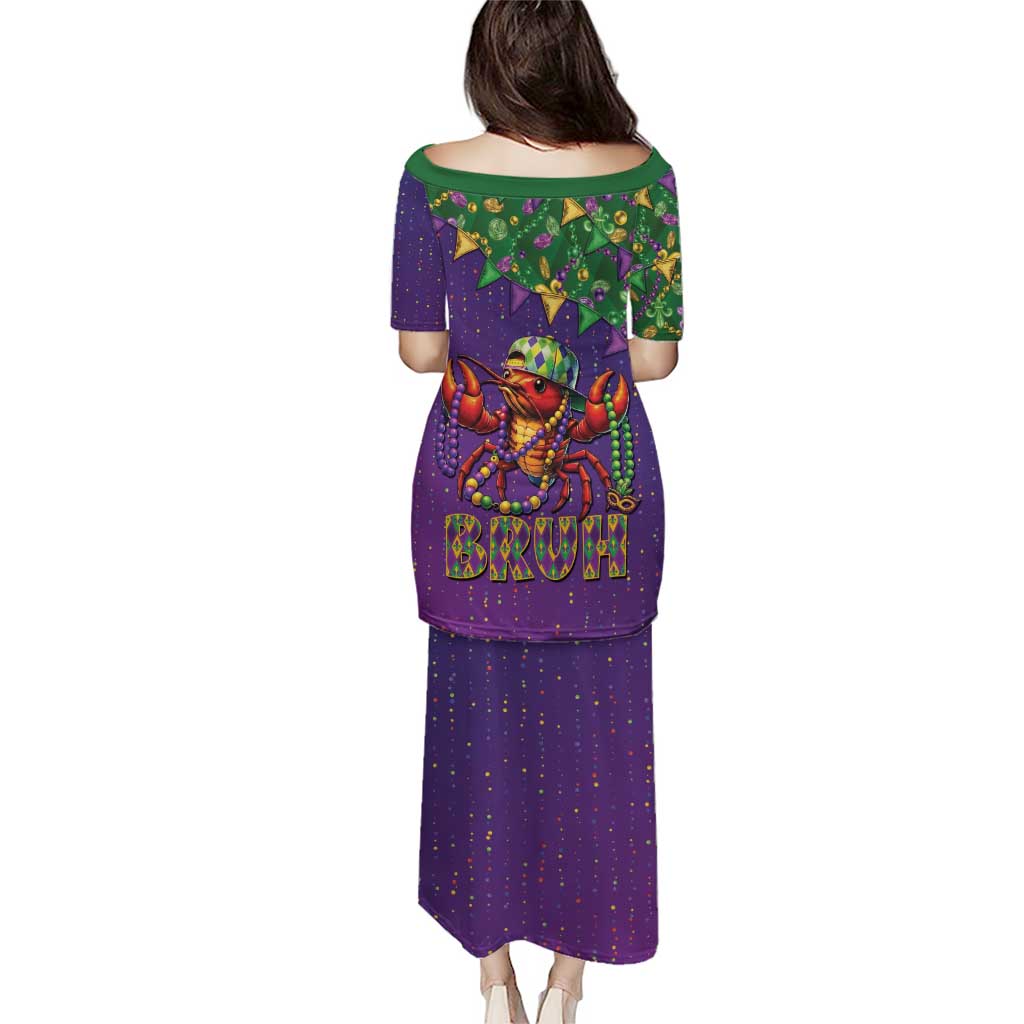 Funny Crawfish Carnival Puletasi It's Mardi Gras Bruh - Wonder Print Shop
