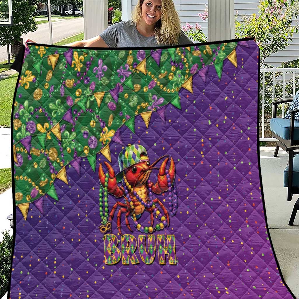 Funny Crawfish Carnival Quilt It's Mardi Gras Bruh - Wonder Print Shop