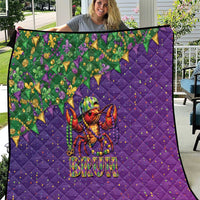 Funny Crawfish Carnival Quilt It's Mardi Gras Bruh - Wonder Print Shop