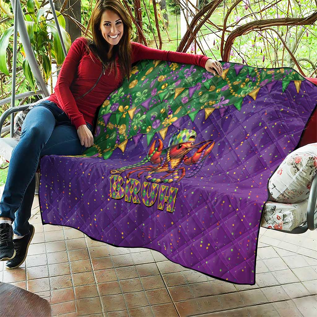 Funny Crawfish Carnival Quilt It's Mardi Gras Bruh - Wonder Print Shop