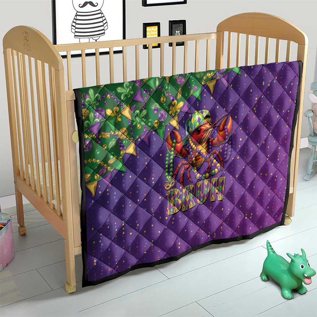 Funny Crawfish Carnival Quilt It's Mardi Gras Bruh - Wonder Print Shop