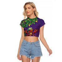 Funny Crawfish Carnival Raglan Cropped T Shirt It's Mardi Gras Bruh - Wonder Print Shop