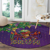 Funny Crawfish Carnival Round Carpet It's Mardi Gras Bruh - Wonder Print Shop