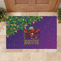 Funny Crawfish Carnival Rubber Doormat It's Mardi Gras Bruh - Wonder Print Shop