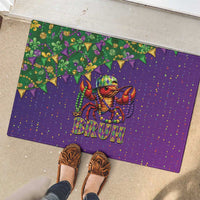 Funny Crawfish Carnival Rubber Doormat It's Mardi Gras Bruh - Wonder Print Shop