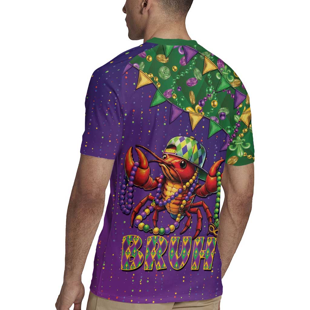 Funny Crawfish Carnival Rugby Jersey It's Mardi Gras Bruh - Wonder Print Shop