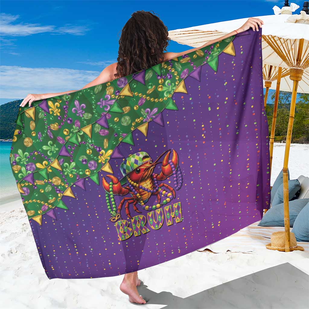 Funny Crawfish Carnival Sarong It's Mardi Gras Bruh - Wonder Print Shop