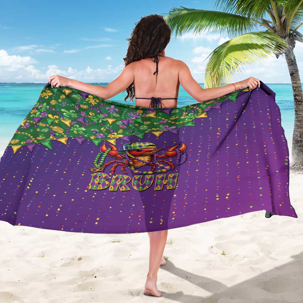Funny Crawfish Carnival Sarong It's Mardi Gras Bruh - Wonder Print Shop