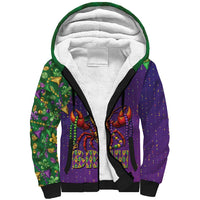 Funny Crawfish Carnival Sherpa Hoodie It's Mardi Gras Bruh - Wonder Print Shop