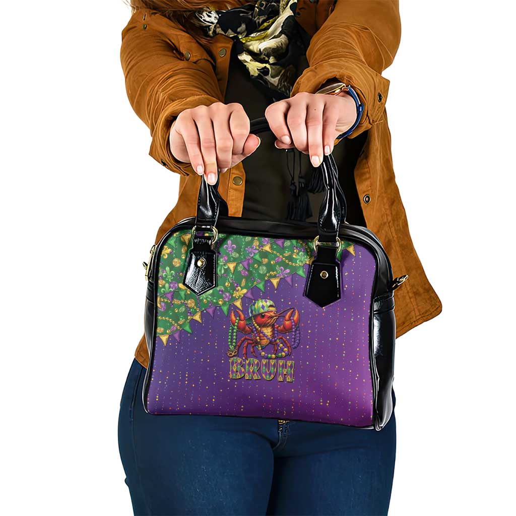 Funny Crawfish Carnival Shoulder Handbag It's Mardi Gras Bruh - Wonder Print Shop
