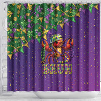 Funny Crawfish Carnival Shower Curtain It's Mardi Gras Bruh - Wonder Print Shop