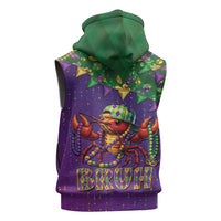Funny Crawfish Carnival Sleeveless Hoodie It's Mardi Gras Bruh - Wonder Print Shop