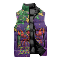 Funny Crawfish Carnival Sleeveless Puffer Jacket It's Mardi Gras Bruh - Wonder Print Shop