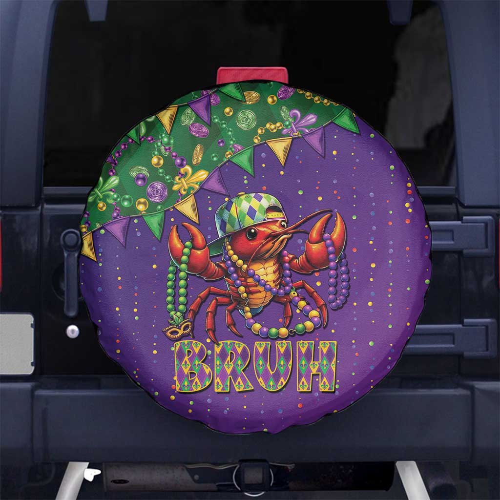 Funny Crawfish Carnival Spare Tire Cover It's Mardi Gras Bruh - Wonder Print Shop