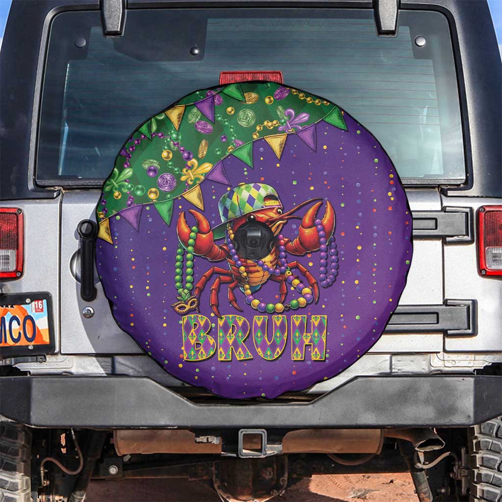 Funny Crawfish Carnival Spare Tire Cover It's Mardi Gras Bruh - Wonder Print Shop
