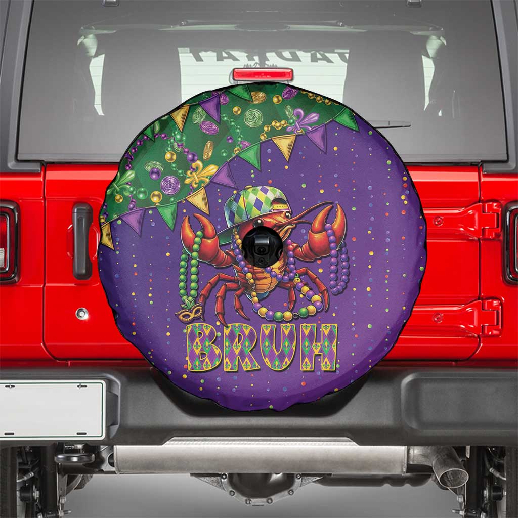 Funny Crawfish Carnival Spare Tire Cover It's Mardi Gras Bruh - Wonder Print Shop