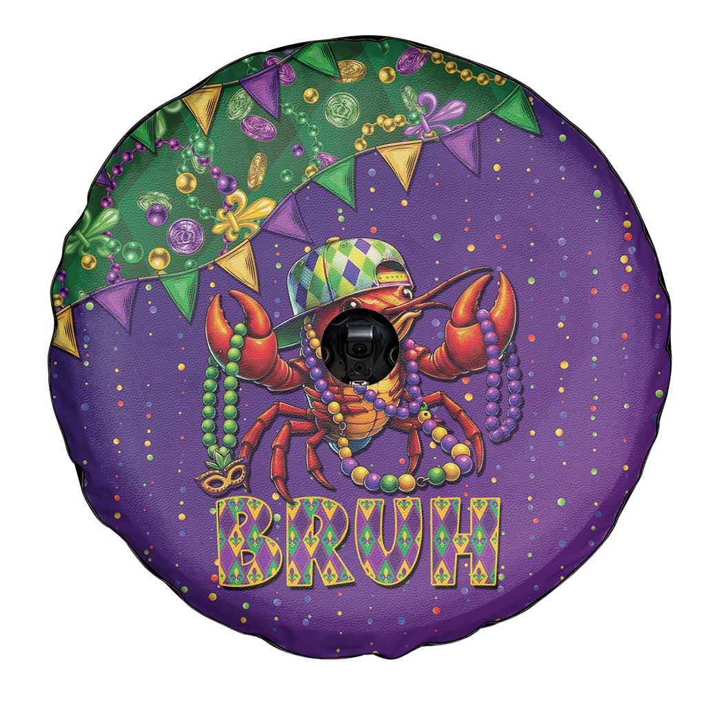 Funny Crawfish Carnival Spare Tire Cover It's Mardi Gras Bruh - Wonder Print Shop
