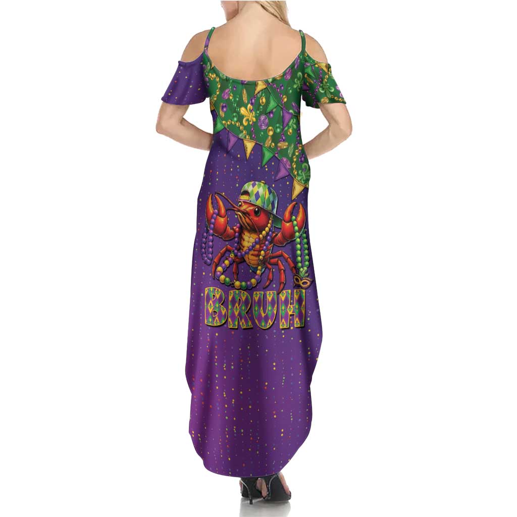 Funny Crawfish Carnival Summer Maxi Dress It's Mardi Gras Bruh - Wonder Print Shop
