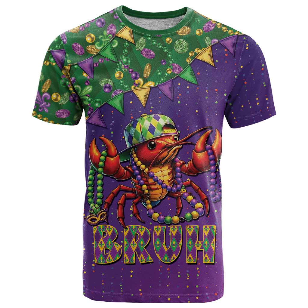 Funny Crawfish Carnival T Shirt It's Mardi Gras Bruh - Wonder Print Shop