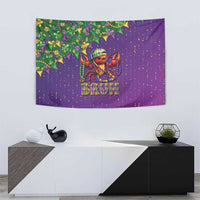 Funny Crawfish Carnival Tapestry It's Mardi Gras Bruh - Wonder Print Shop