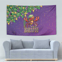 Funny Crawfish Carnival Tapestry It's Mardi Gras Bruh - Wonder Print Shop