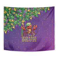 Funny Crawfish Carnival Tapestry It's Mardi Gras Bruh - Wonder Print Shop