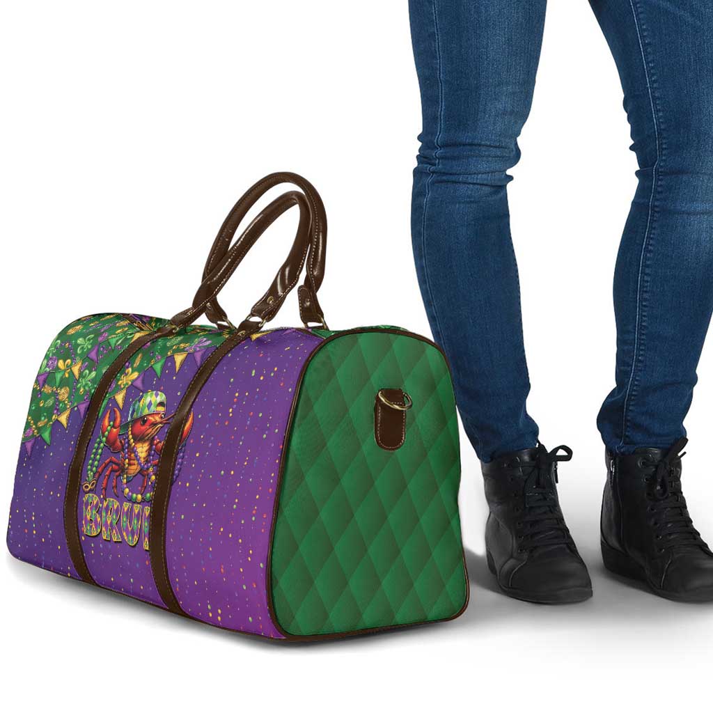 Funny Crawfish Carnival Travel Bag It's Mardi Gras Bruh - Wonder Print Shop