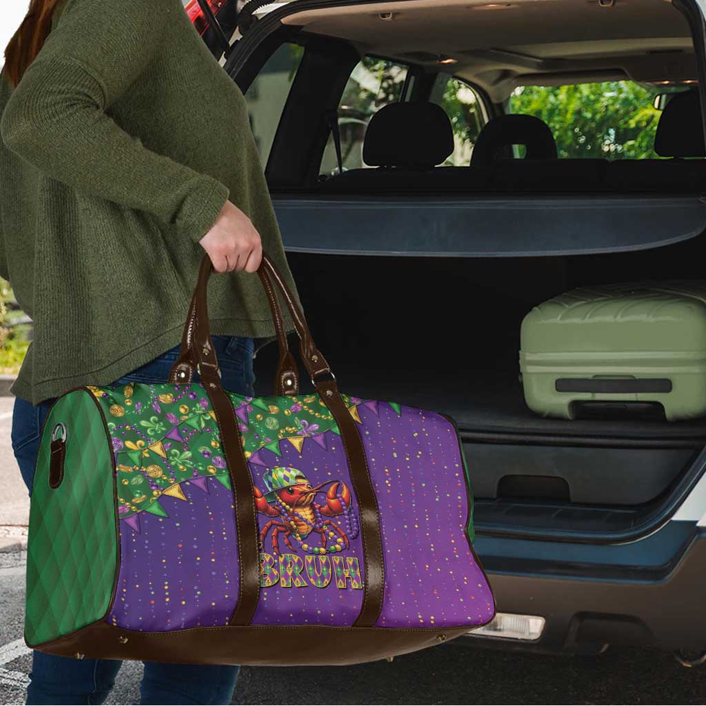 Funny Crawfish Carnival Travel Bag It's Mardi Gras Bruh - Wonder Print Shop