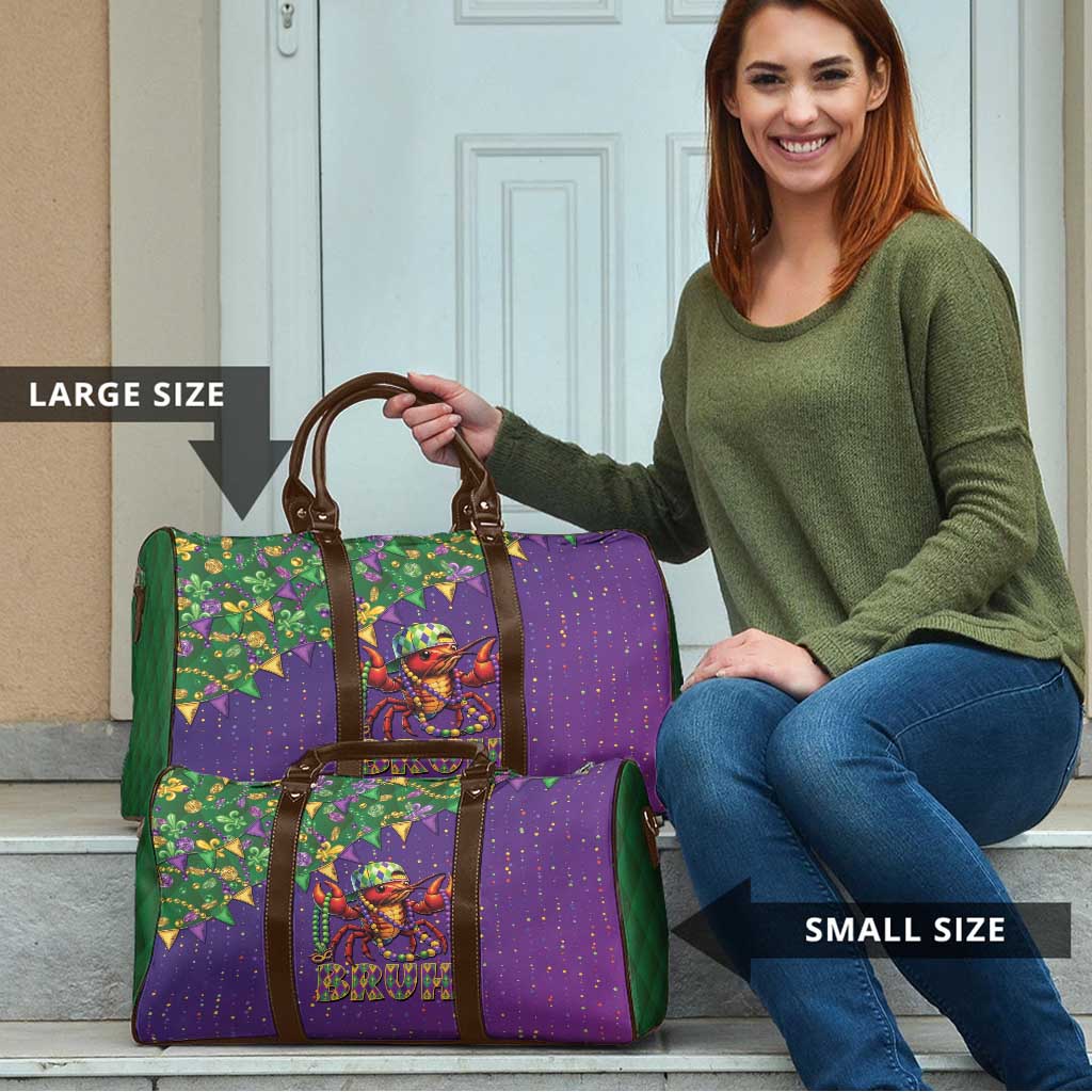 Funny Crawfish Carnival Travel Bag It's Mardi Gras Bruh - Wonder Print Shop