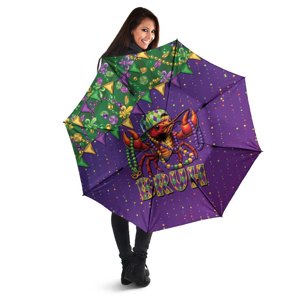 Funny Crawfish Carnival Umbrella It's Mardi Gras Bruh - Wonder Print Shop