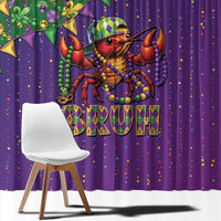 Funny Crawfish Carnival Window Curtain It's Mardi Gras Bruh - Wonder Print Shop