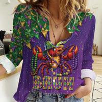 Funny Crawfish Carnival Women Casual Shirt It's Mardi Gras Bruh - Wonder Print Shop